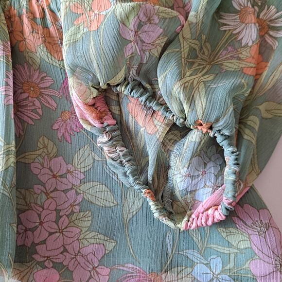 Vince Camuto Verona Garden Peplum Blouse Floral Lush Eden Womens Plus Size 3X - Picture 10 of 14